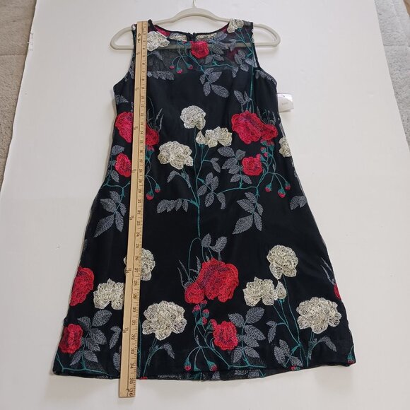 Vince Camuto Floral Embroidered Sleeveless Black Dress Size 10 NWOT - Picture 16 of 16